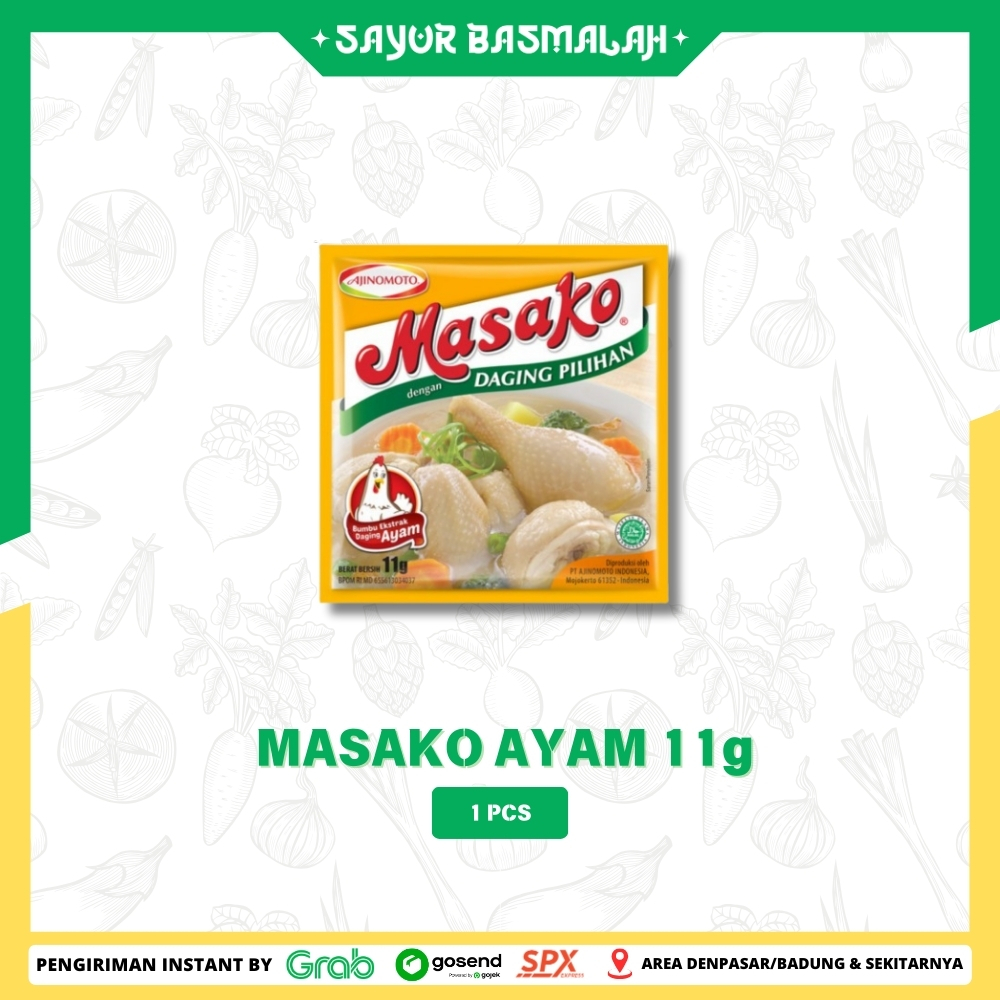 

Masako Ayam 11g 1pcs - Sayur Basmalah