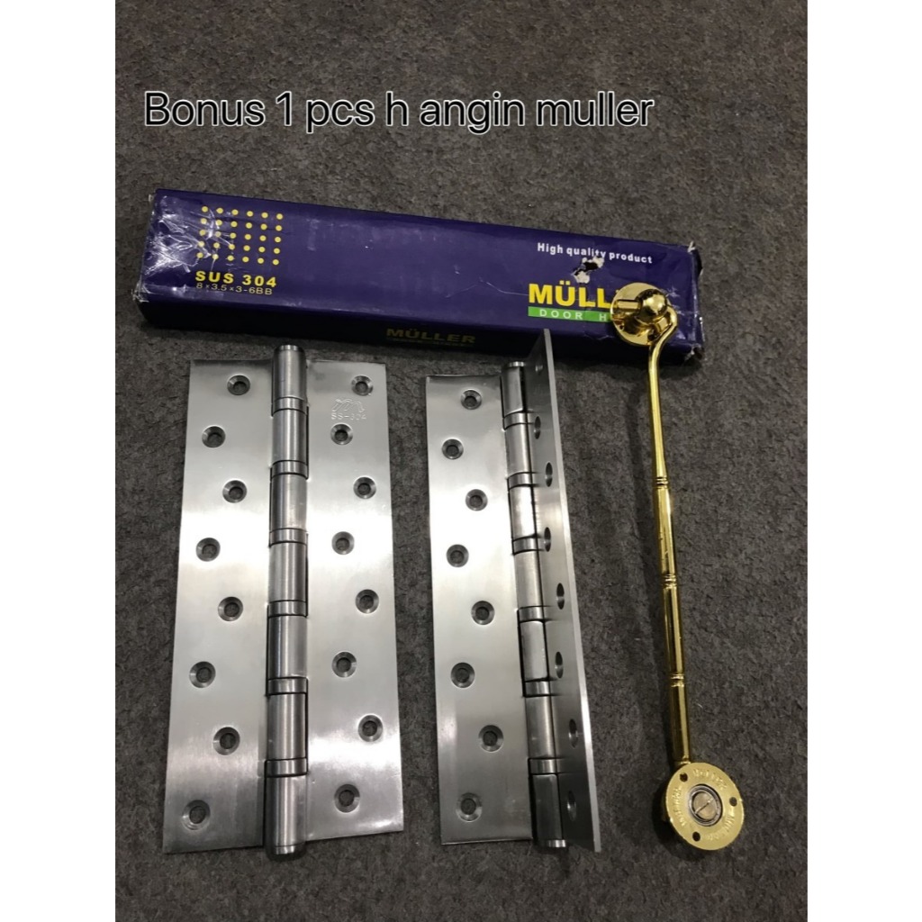 MULLER - Engsel Stainless Pintu 8 Inch Engsel Pintu Panjang Top Kunci