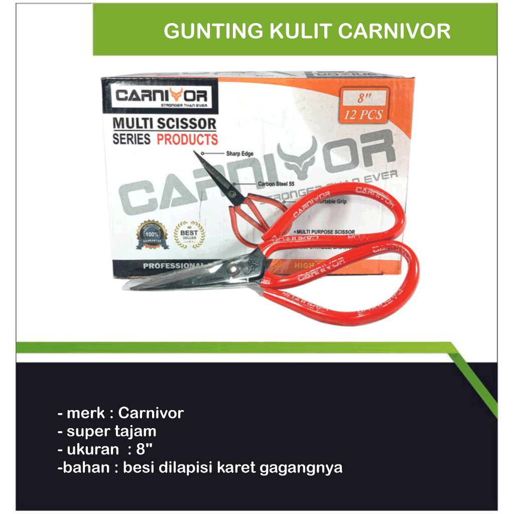 

Gunting Kulit/ Gunting Kawat / Gunting Kain/Gunting Serbaguna Carnivor