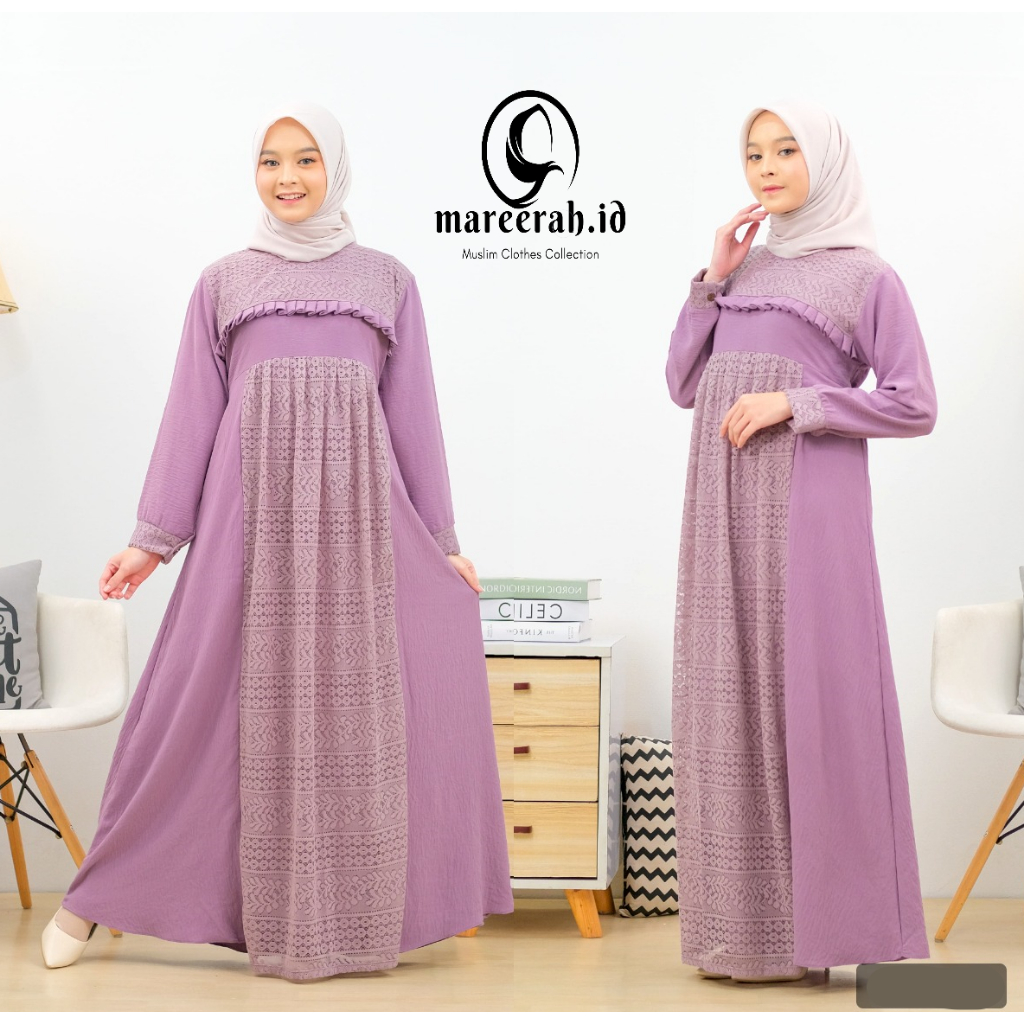 mareerah.id - GAMIS KRINKELMIX BARUKAT MALIKA Lebaran Muslim Drees viral 2024