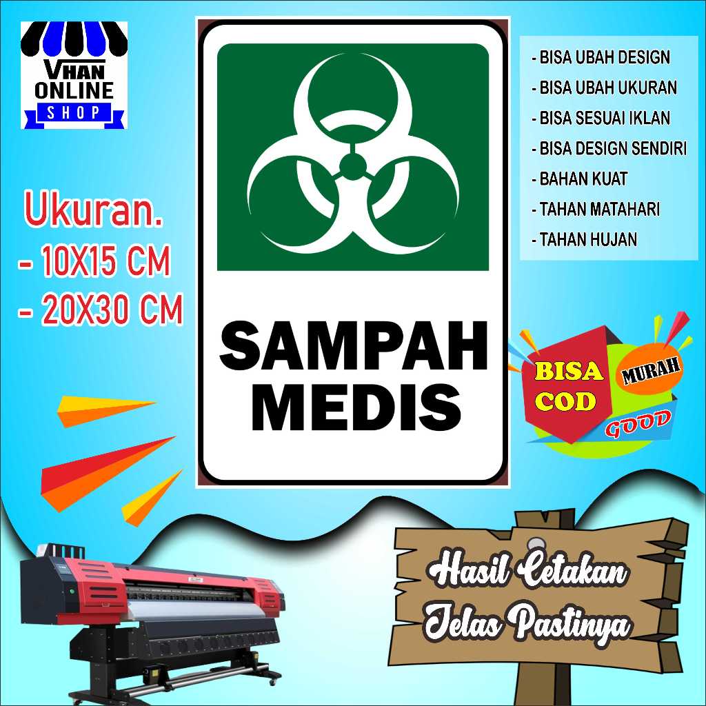 

Cetak Stiker Untuk Tong Sampah Medis Hijau
