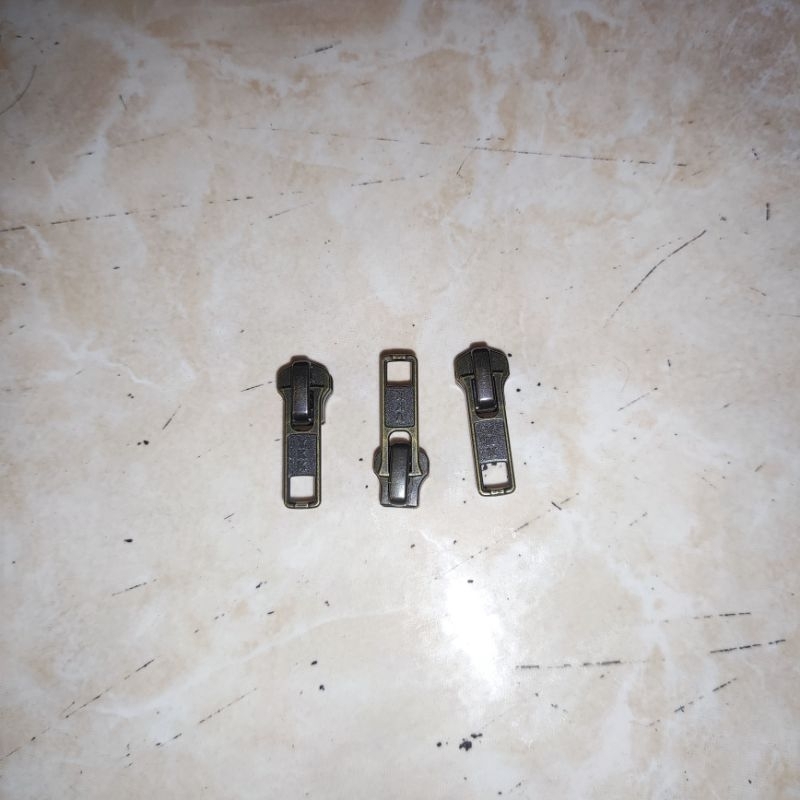 Kepala Resleting Besi YKK No.5, Warna Bakar