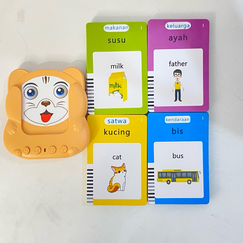 flashcard elektrik kertu belajar bahasa indo-ing - mainan edukasi anak