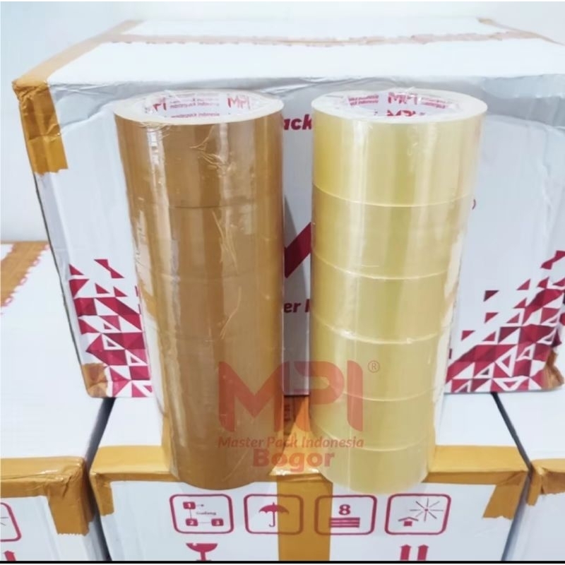 Lakban bening/coklat ukuran besar 1 roll isi 6 pcs