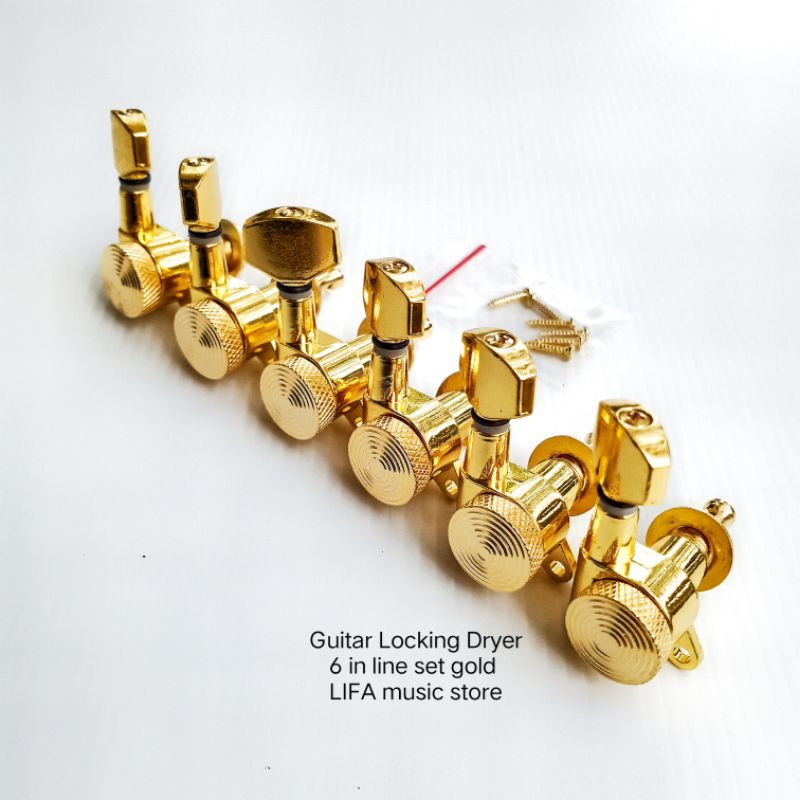 Guitar Locking Dryer 6 in line set gold