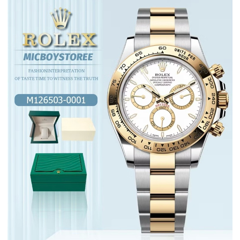 GRACE - Rolex original Cosmograph Daytona watch Jam Tangan Rolex Automatic 18K Gold Oystersteel