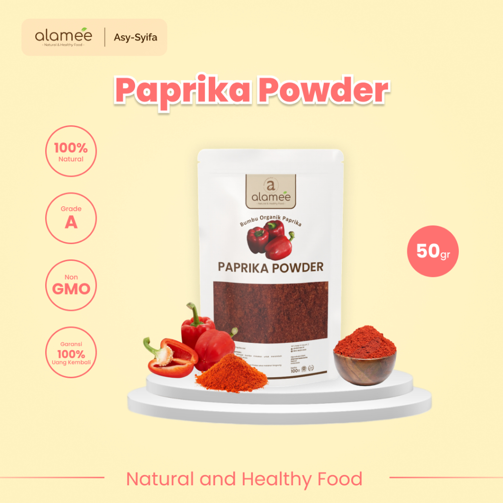 

ALAMEE Paprika Bubuk Seasoning Powder Ground Bumbu Dapur Instan Organik Murni Tanpa Campuran 50g