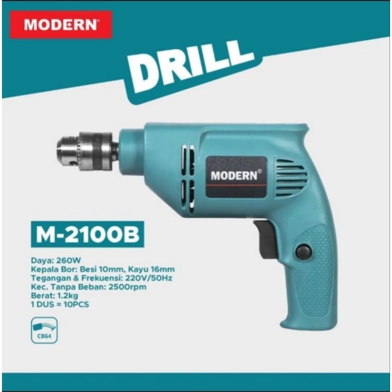 Bor Listrik/Mesin Bor Modern M-2100B/M2100B/M 2100B 10mm