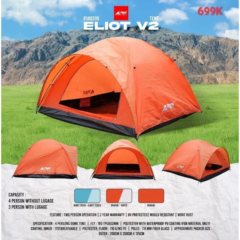 terbaru tenda camping REI ELIOT kap 4 orang /Tent A REI ELIOT V2 original