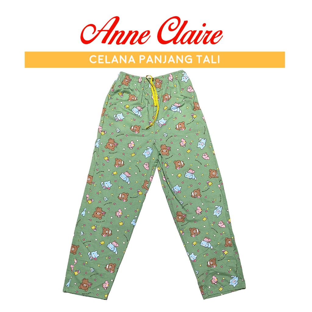 Celana Panjang KOLOR All Size Dewasa / Remaja Anne Claire Bahan Kaos Celana tidur Rumah Santai Wanit