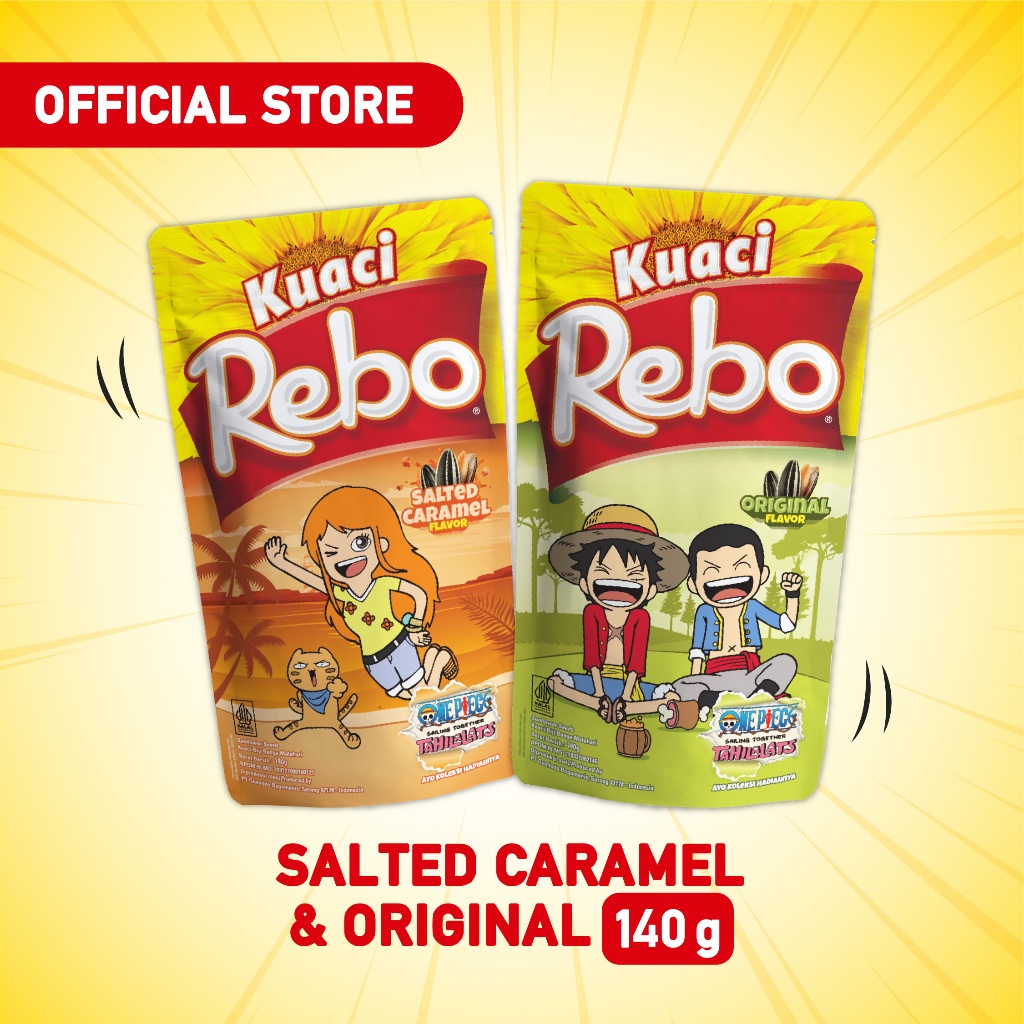 

Rebo Kuaci Bundling Varian Rasa Caramel 140 Gram + Original 140 Gram