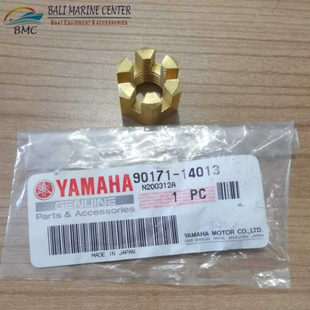 90171-14013 Nut Propeller ORI Yamaha 25Hp, Mur Kipas 25PK, Mesin tempel