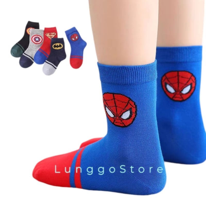6 Pasang Kaos Kaki Anak-Anak Viral TK/SD Motif Karakter Spiderman Korumi - Fashion