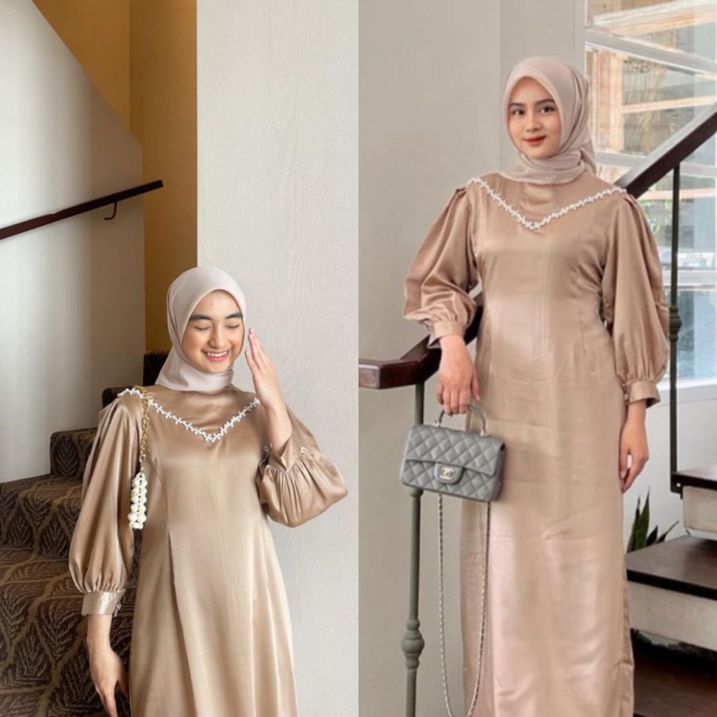 NEW DRESS BRIDESMAID | Calendula dress gamis pesta bridesmaid ready seragam Dress satin Kondangan
