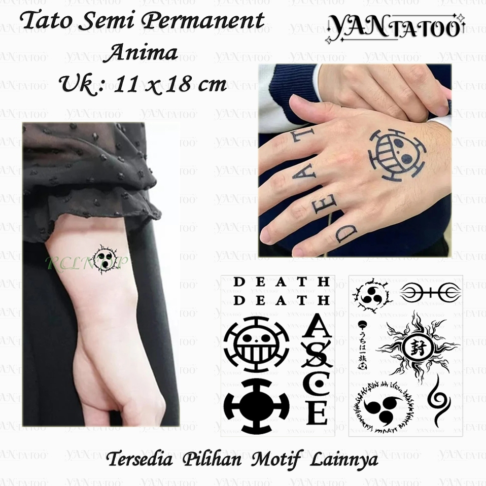 YanTatoo - Stiker Tato Temporer Semi Permanen Tahan Lama Seri Anima Anime