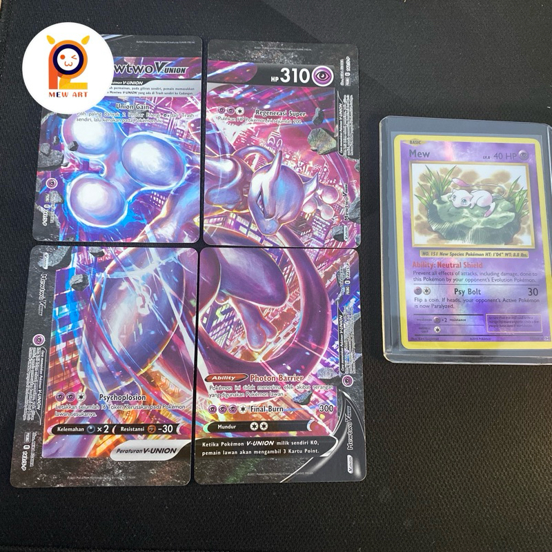 Kartu Promo Mewtwo V Union Holo 1 Set TCG Pokemon indonesia