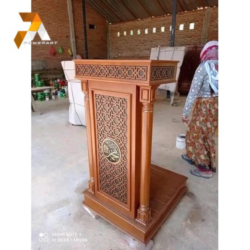 MIMBAR PODIUM KAYU JATI MIMBAR JATI MIMBAR MINIMALIS