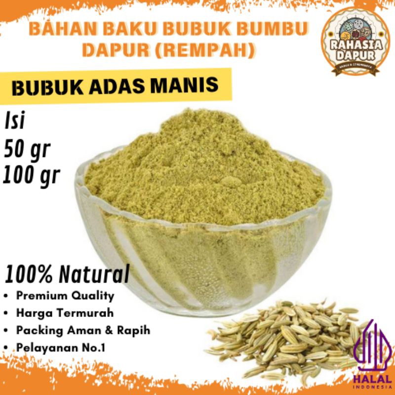 

Bumbu Dapur Bubuk (BUBUK ADAS MANIS) Rempah Lengkap Murah Grosir Alami Natural 100% Penyedap Rasa Masakan Halal Premium Quality