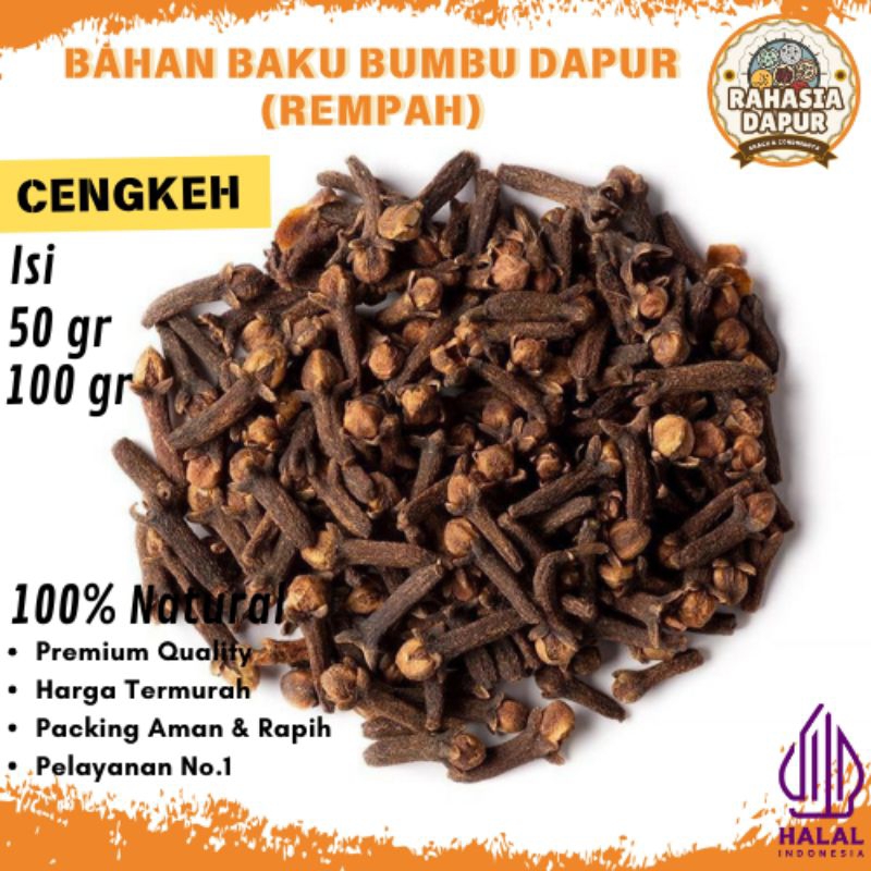 

Bumbu Dapur Bahan (CENGKEH) Rempah Lengkap Murah Grosir Alami Natural 100% Penyedap Rasa Masakan Halal Premium Quality