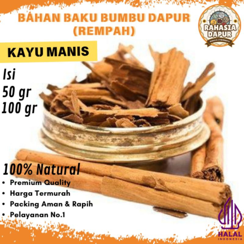 

Bumbu Dapur Bahan (KAYUMANIS) Rempah Lengkap Murah Grosir Alami Natural 100% Penyedap Rasa Masakan Halal Premium Quality
