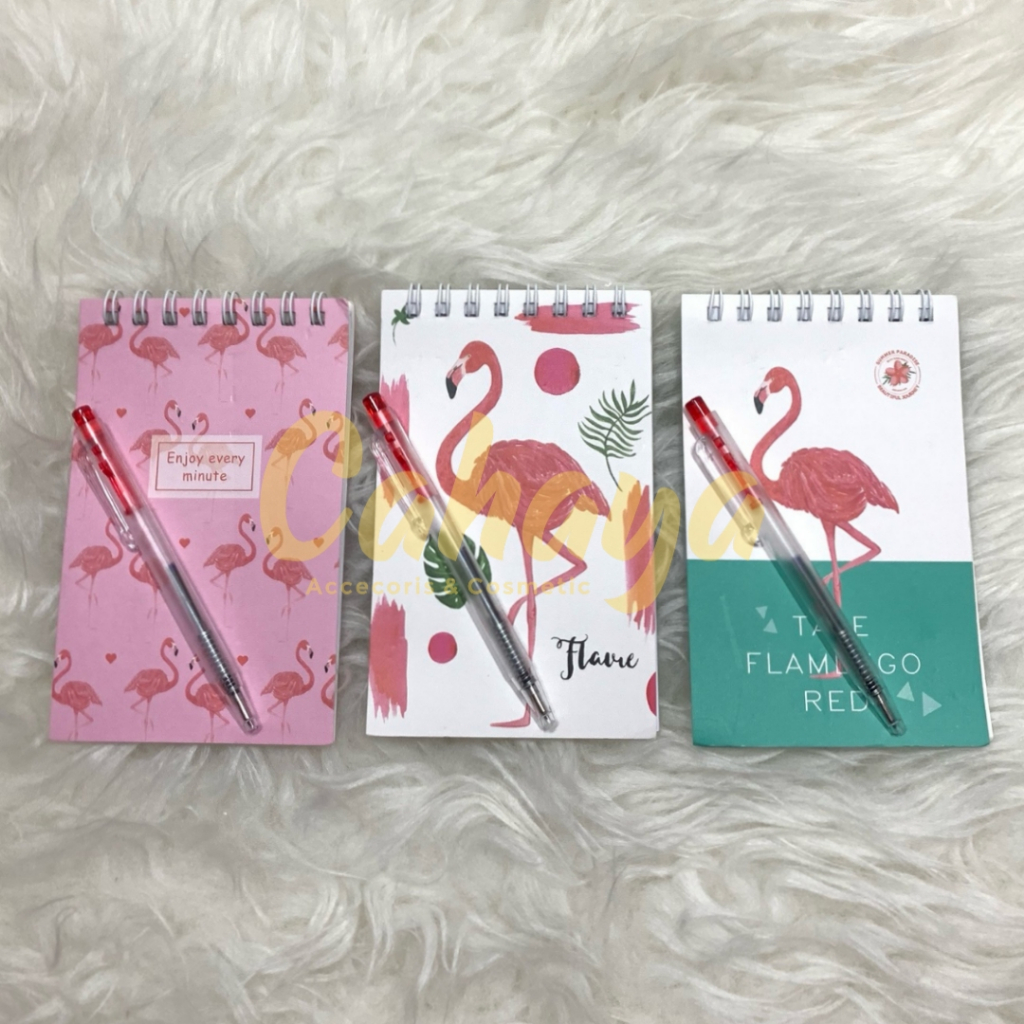 

CAHAYA - Notebook / Mini Journal Desain Flamingo + Pulpen