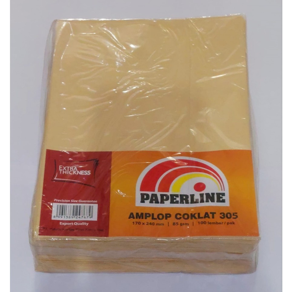 

AMPLOP PAPERLINE 305 170X240MM ISI 100LBR COKLAT (10) -