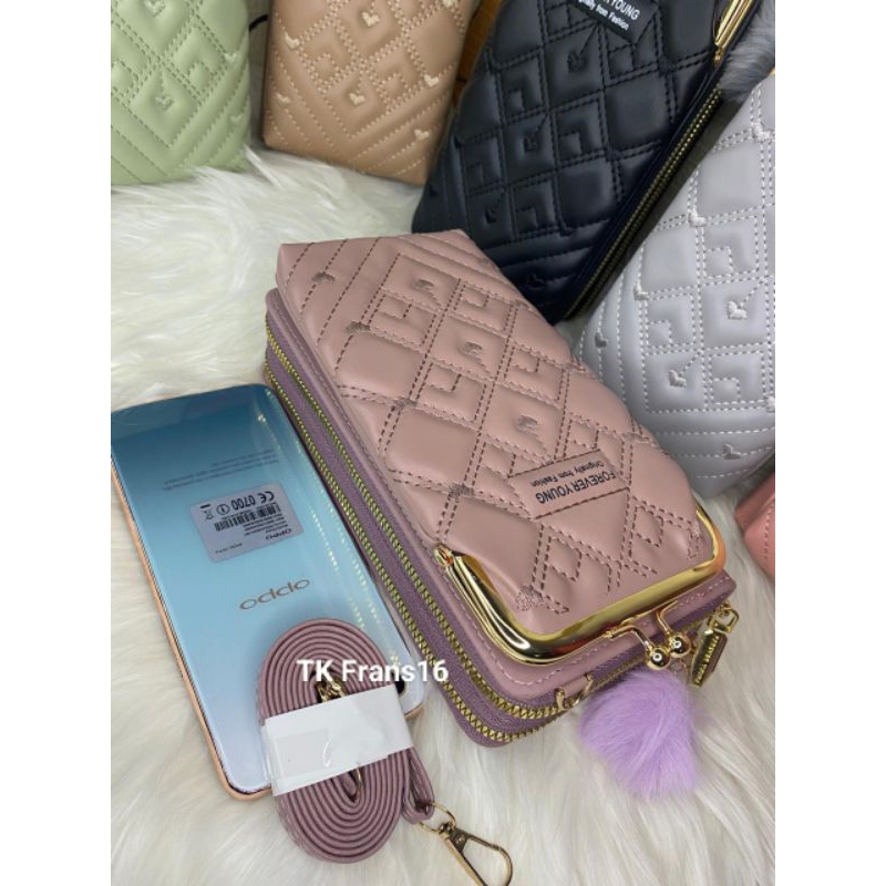 Tas Hp Behel Resleting 2/ Dompet Hp Wanita Sintetis Tebal