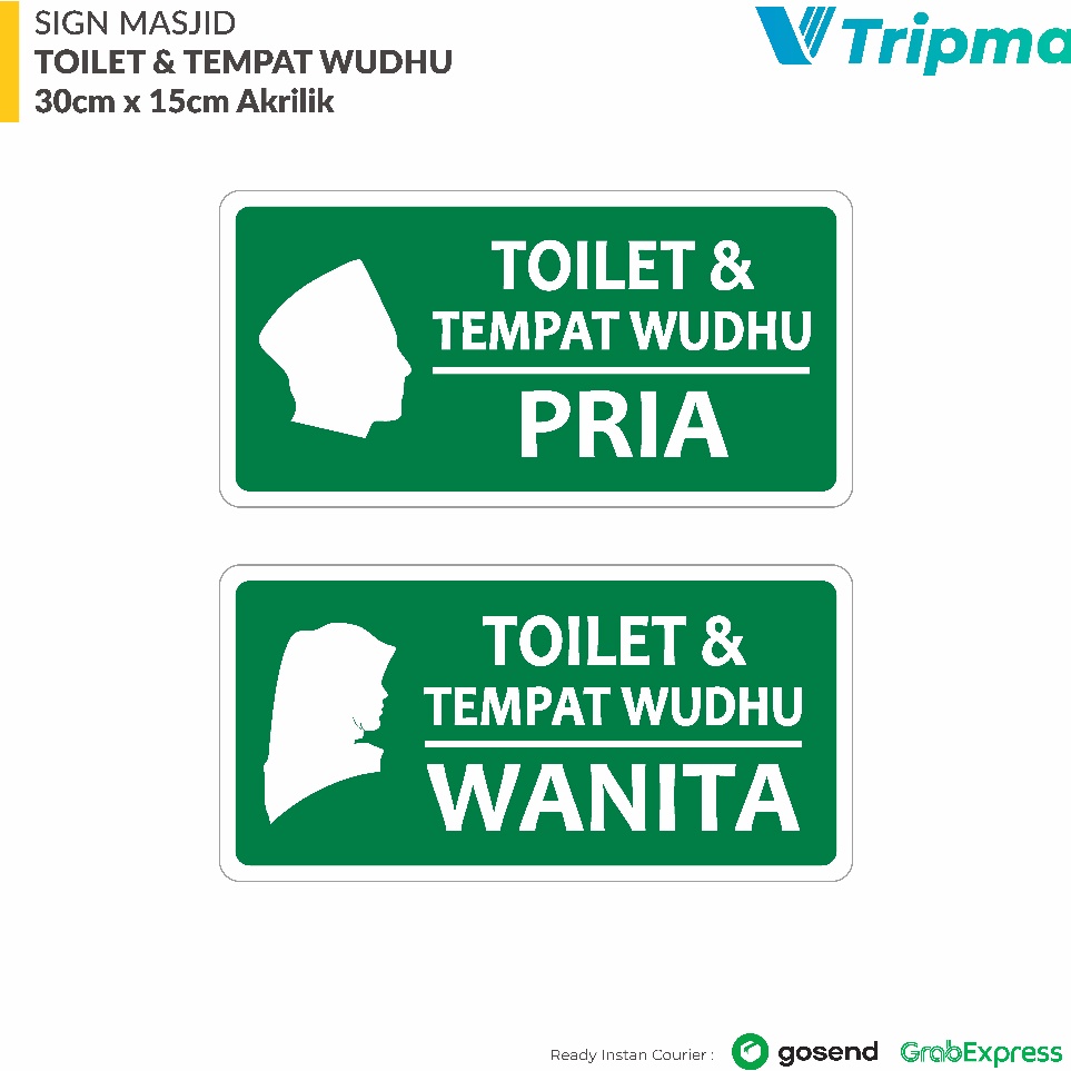 

ART J8Q9 Sign Toilet Tempat Wudhu 3cm x 15cm Akrilik