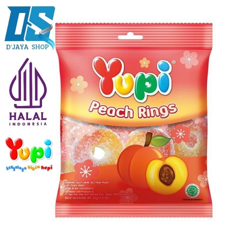 

Yupi Candy Gummy Jelly Peach Ring 45gr