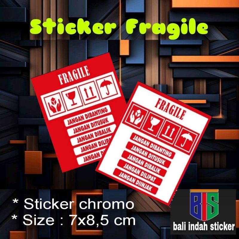 

(100 pcs) STIKER FRAGILE MERAH PUTIH/STIKER PENGIRIMAN/STIKER LABEL PENGIRIMAN OLSHOP/STIKER PENGIRIMAN OLSHOP