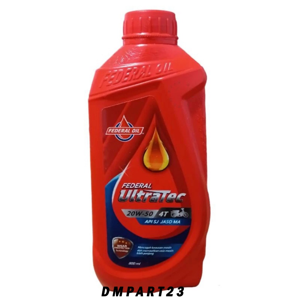 OLI FEDERAL ULTRATEC 800 ML & 1 LITER 20W 50 OLI FEDERAL MOTOR BEBEK MERAH ORI