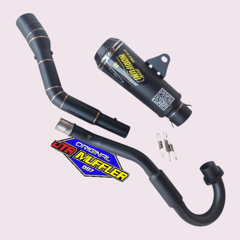 Knalpot NORIFUMI GTX PRO pnp Klx 150 Dtracker 150 Crf 150l warna hitam dop