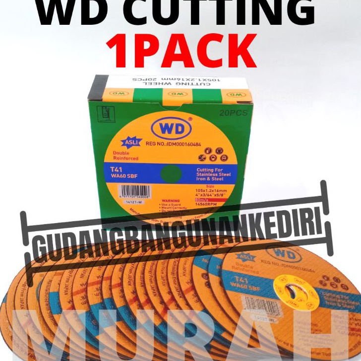 SERENTAK 1 PACK WD gerinda potong 1 box pack  batu gerinda potong WD  batu potong WD  WD 4  WD cutti