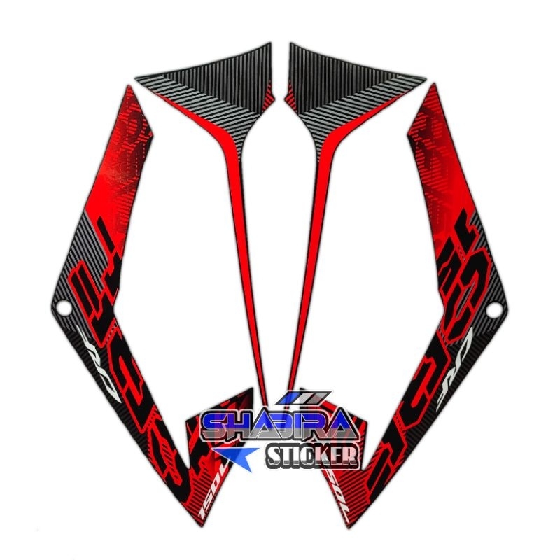 STIKER STRIPING LIS LES POLET BODY MOTOR HONDA CRF 150L 2021 2022 FULL HITAM MERAH STANDAR 1SET
