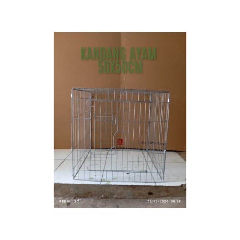 Kandang jemur ayam besi kate /bangkok uk 50x50cm sistem lipat