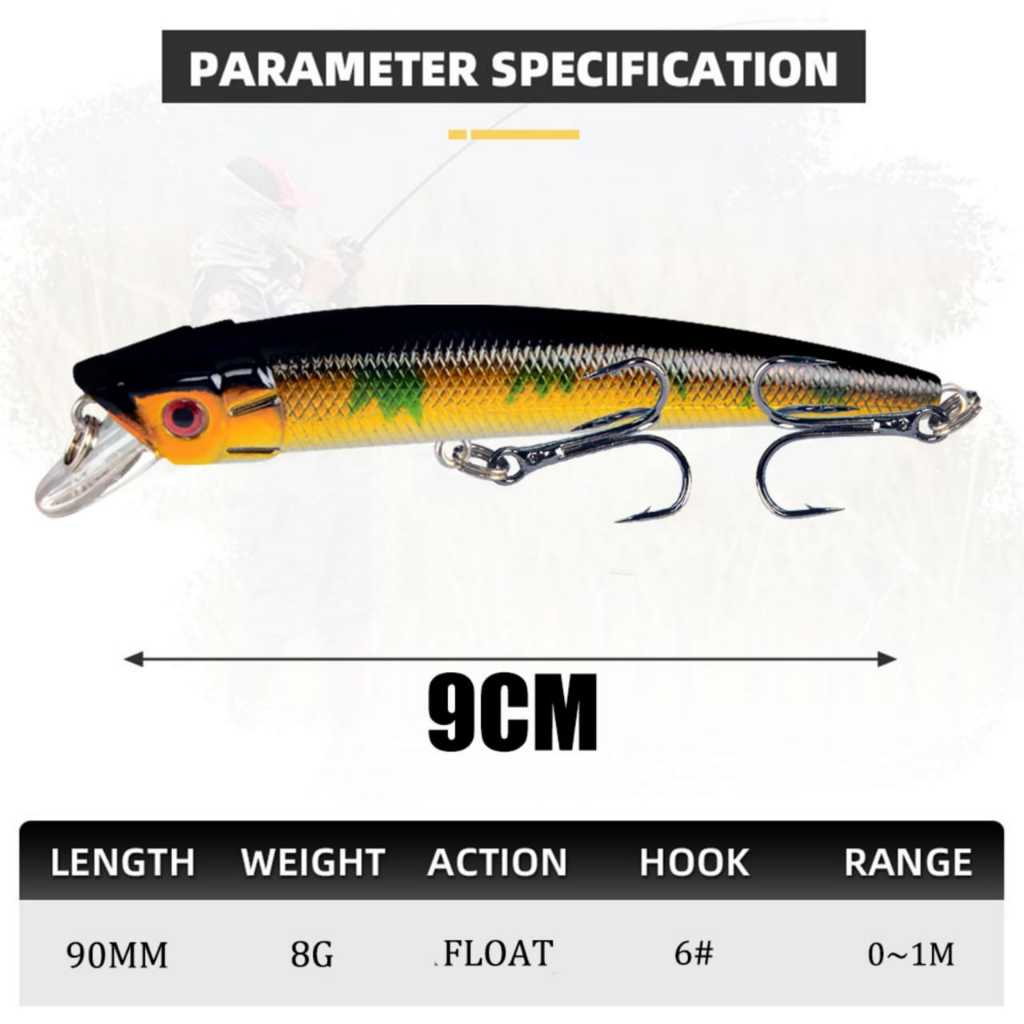 Lure Minnow Casting Lure Umpan Pancing Minnow Floating Umpan Bentuk Ikan - Umpan Ikan