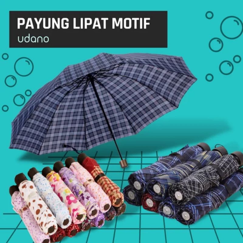 SS Payung Lipat motif Bunga Motif Kotak Random Payung Hujan Lipat Anti Hujan Payung lipat Hujan