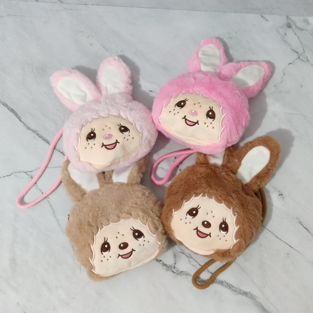 Pouch Dompet Gantungan Lucu Monchichi / Pouch Monchichi