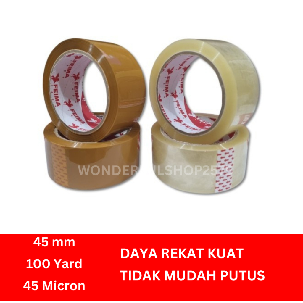 

Lakban Bening Lakban Coklat 2inch 45mm x 100Yard 45micron
