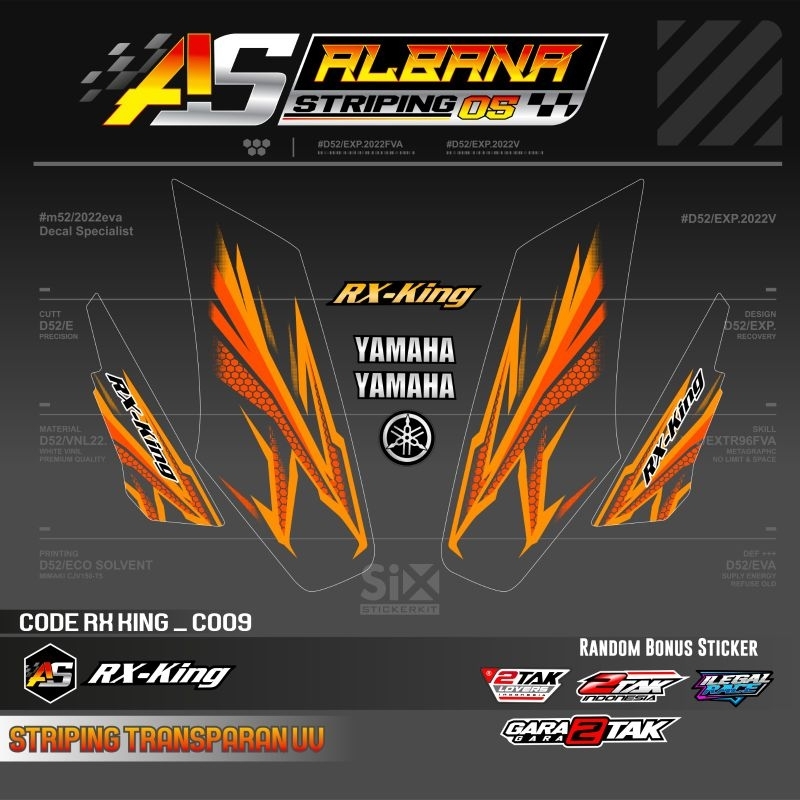 STRIPING UV YAMAHA RX KING 2005/STICKER YAMAHA RX KING 2005 TRANSPARAN UV