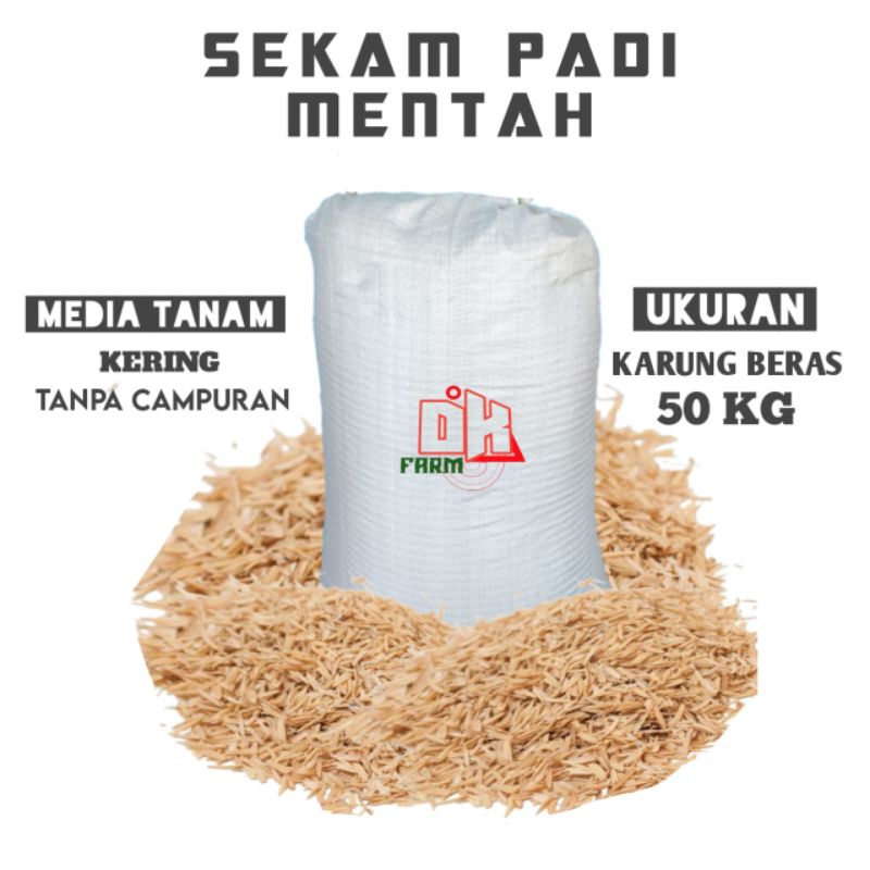 Sekam Padi 1 Karung Mentahan Asli Kering Untuk Media Tanam/Pupuk Organik