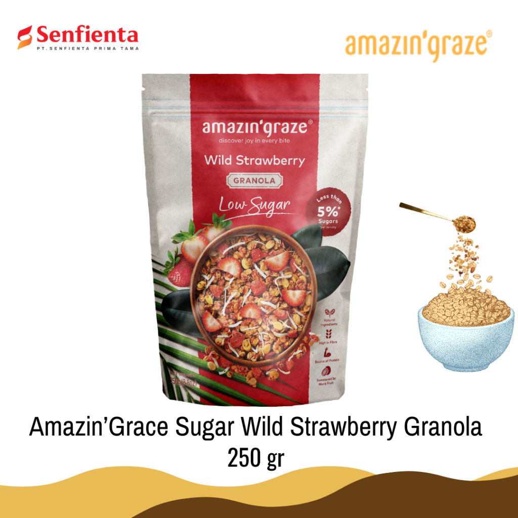 

Amazin'Graze Low Sugar Wild Strawberry Granola 250 gr