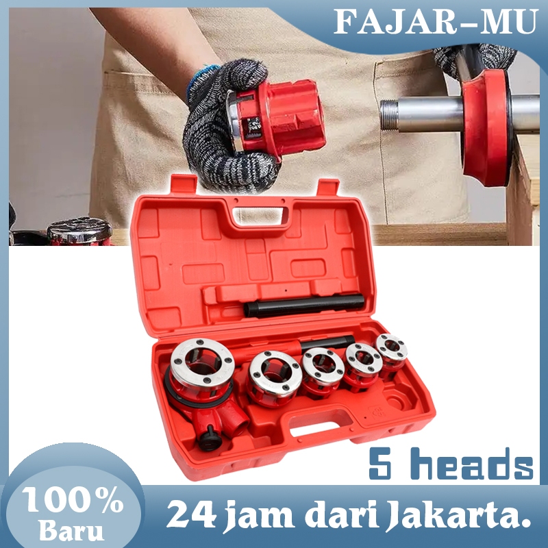 Alat Senai Pipa Besi Alat Drat Pipa Tipe 62 Senai Pipa Set Manual Pipe Threader Dengan 5 Cetakan