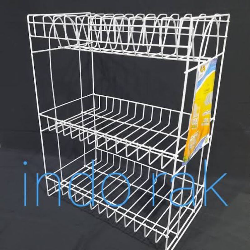 Rak Piring Besi Susun 3 Yasmin/Rak Dinding/Rak Dapur/Tempat Piring 3 Susun Yasmin