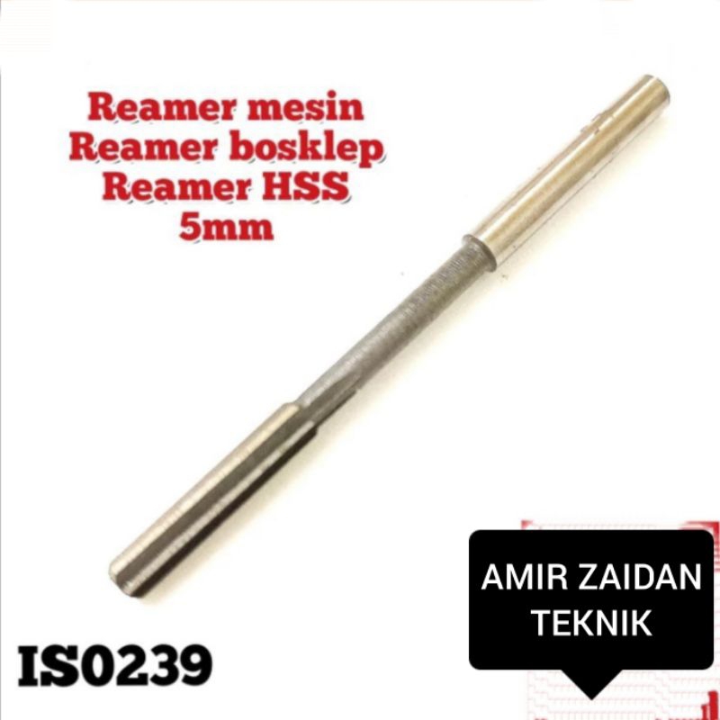 Reamer 5mm HSS reamer mesin lemer lurus 6flute