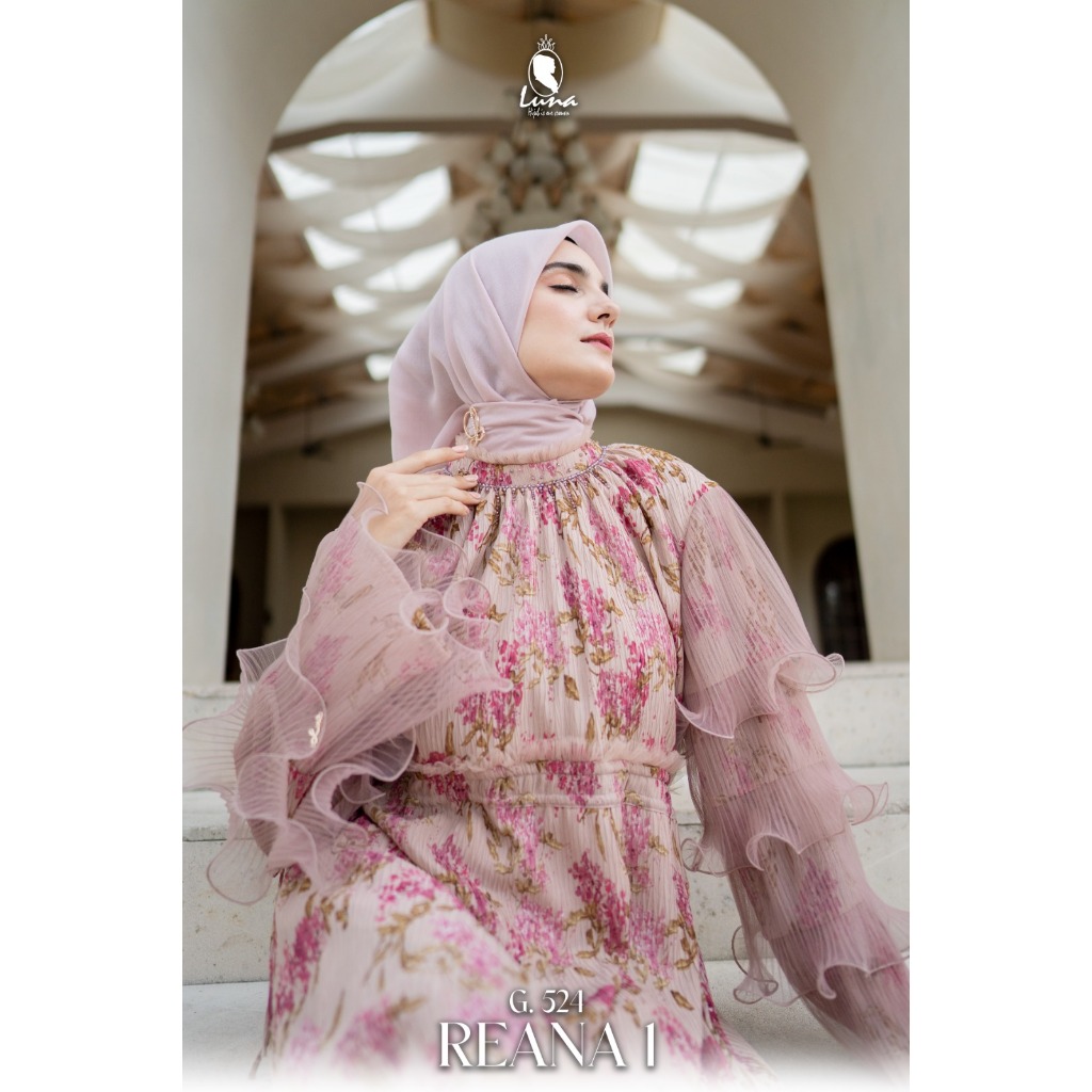 Dress Gamis Pesta Wanita Muslim Limited Edition " G.524 Reana 1 by Luna Hijab Indonesia