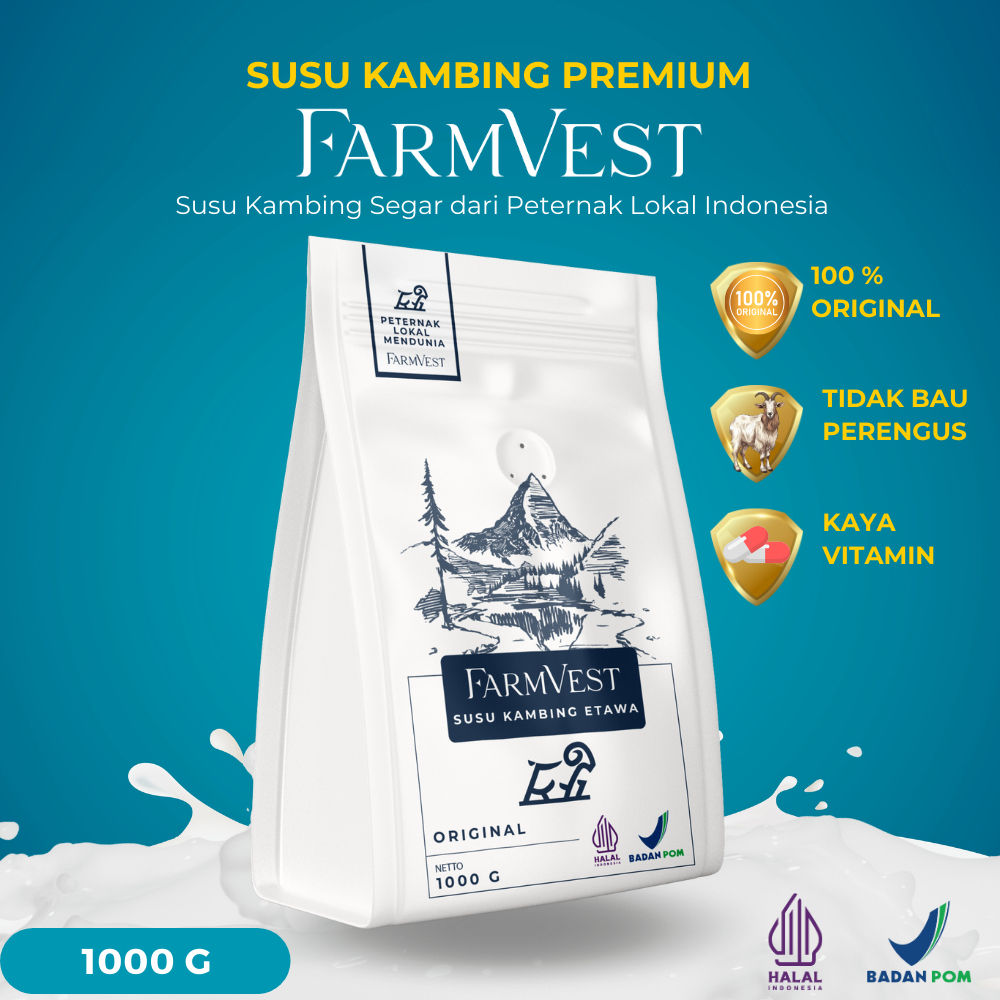 

Farmvest Susu Kambing Etawa Original HALAL & BPOM Krimer Bubuk Rendah Lemak Atasi Masalah Kesehatan