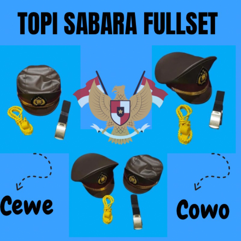 COD  TOPI POLISI SABARA ANAK GESPER DAN TALI PELUIT BERKUALITAS