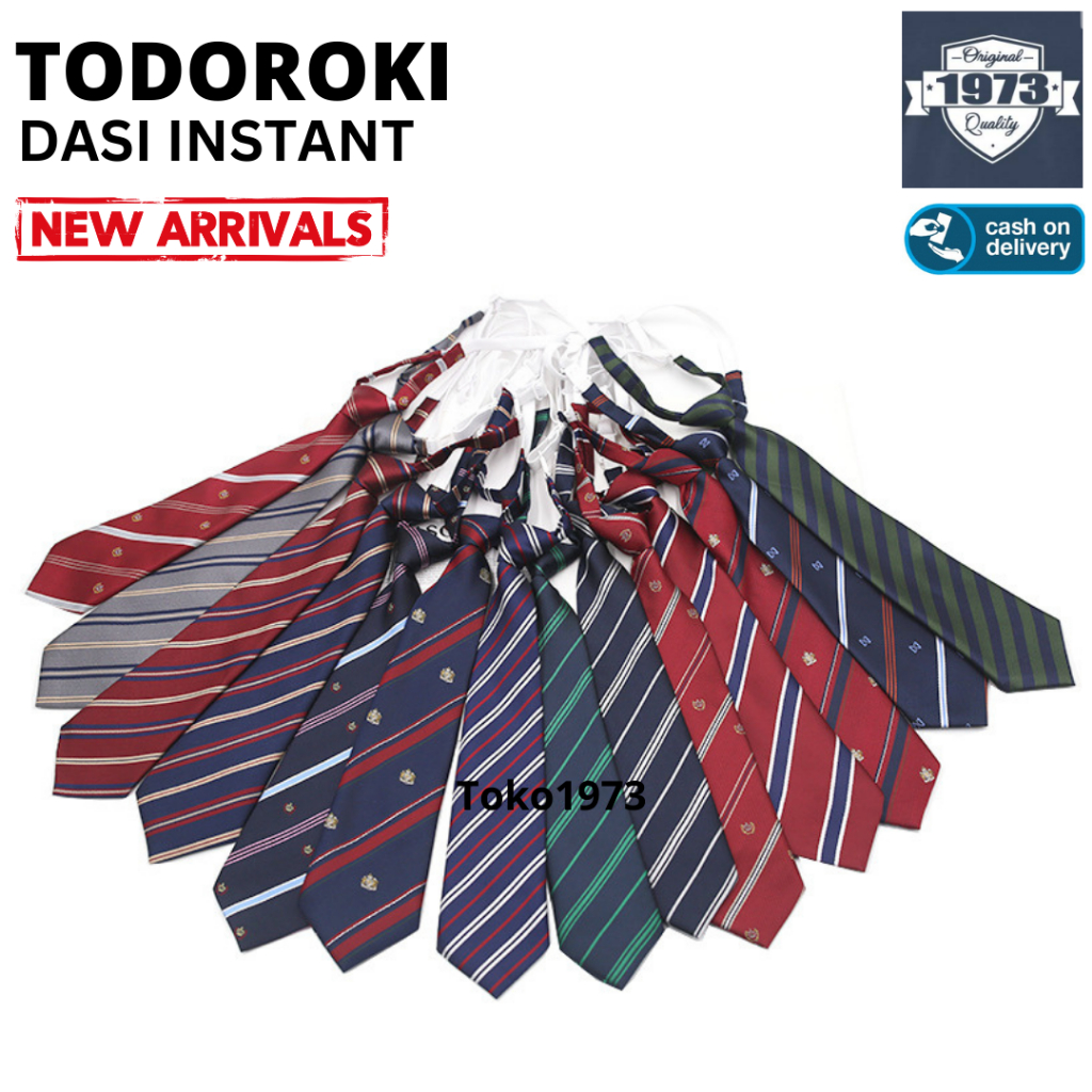 TODOROKI TIE DASI INSTANT DASI SEIFUKU JK uniform school dasi pria dasi cosplay Japanese Korean Chin