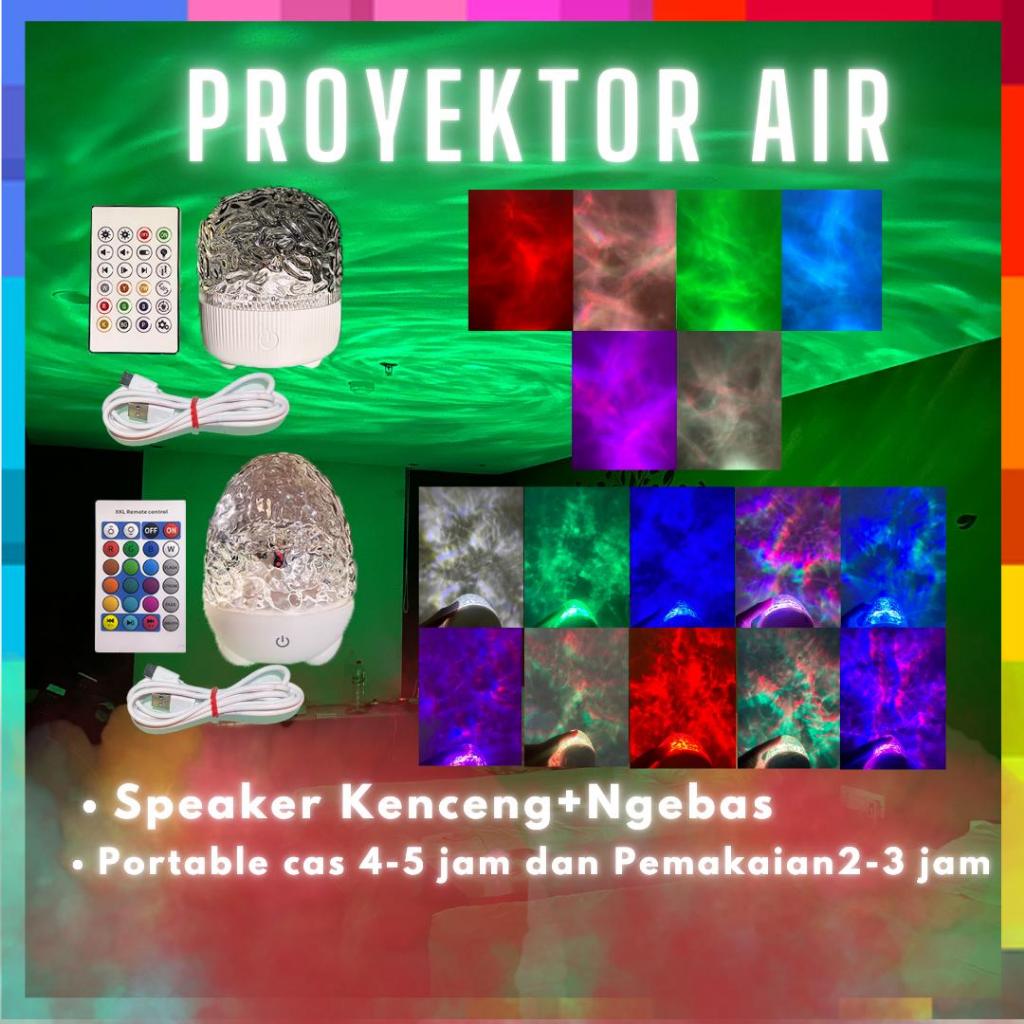 Lampu proyektor model Air portable speaker/lampu tidur warna warni/lampu speaker/lampu kamar aesthet